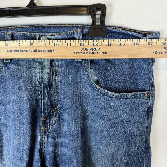 Levi's 502 Jeans Men 34x32 Blue Denim Stretch Pockets Mid-Rise Taper Fit Zip Fly - Picture 8 of 14